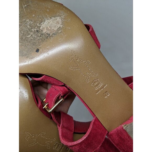 Marni Women's Red Ankle Strap Heel Sandals Buckle Closure Open Toe Size 40 - Picture 9 of 11